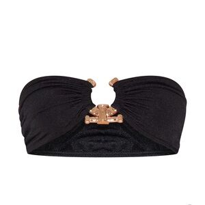 Black Hammered trim bikini top and bottom